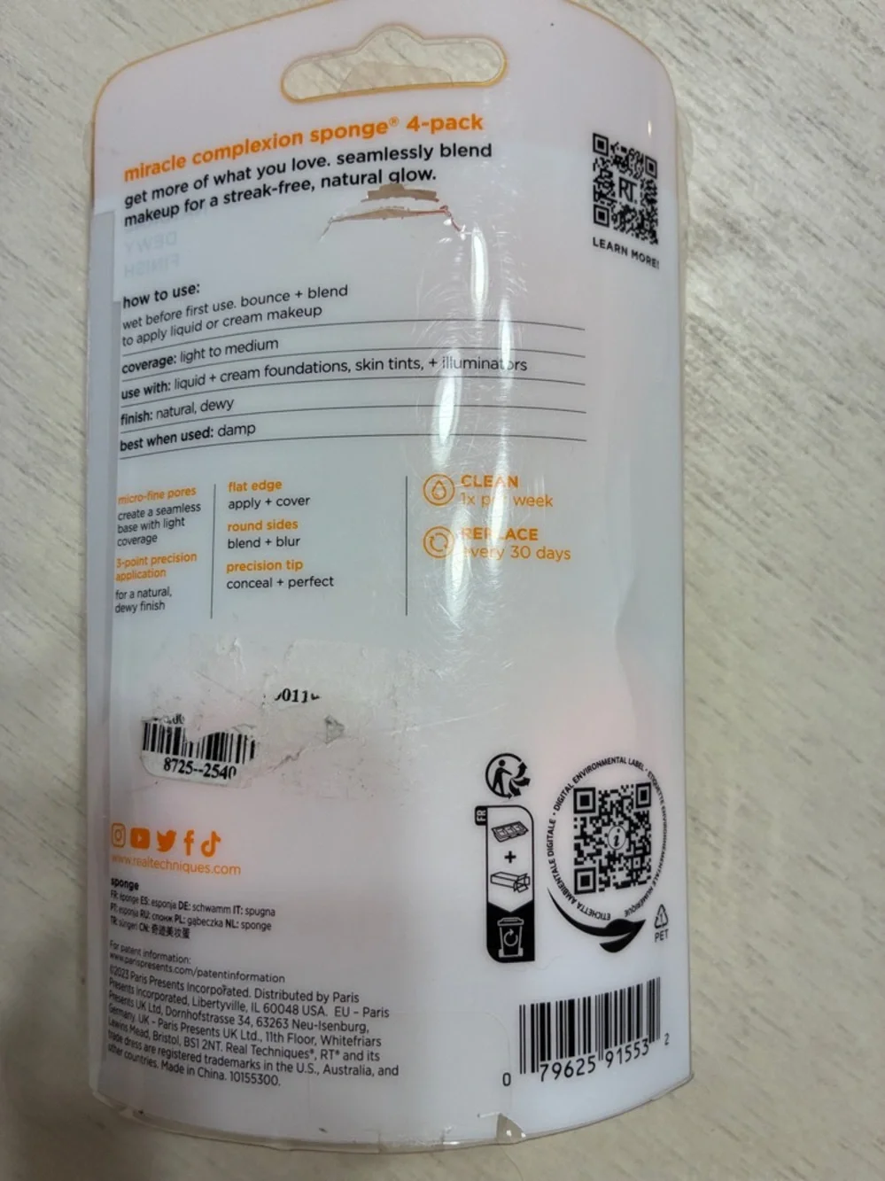 Real Techniques Orange Miracle Complexion Sponge 4-Pack